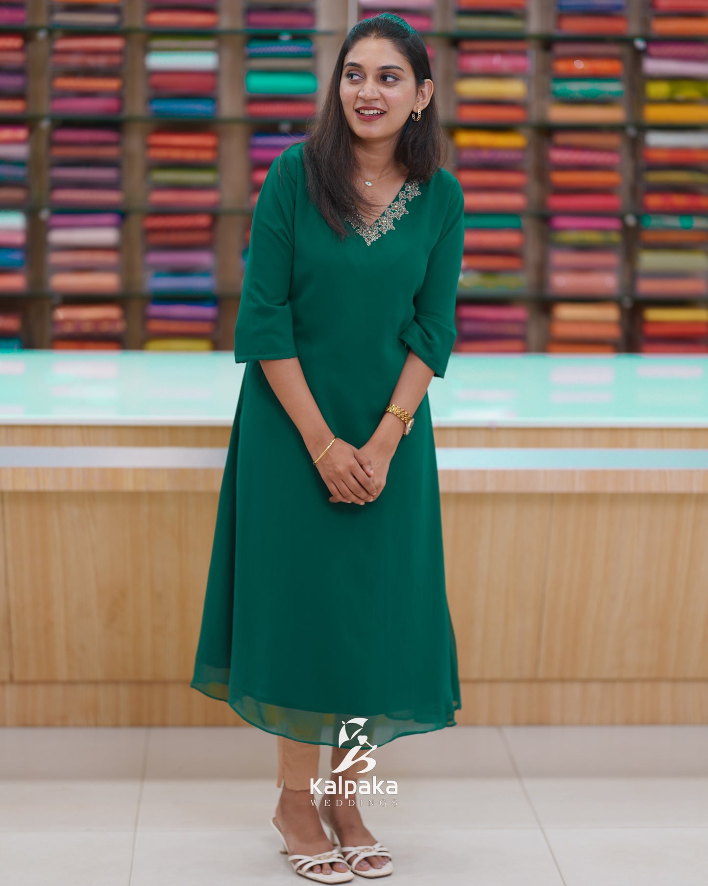 A-Line Georgette Kurta ☁️☁️☁️ K4003