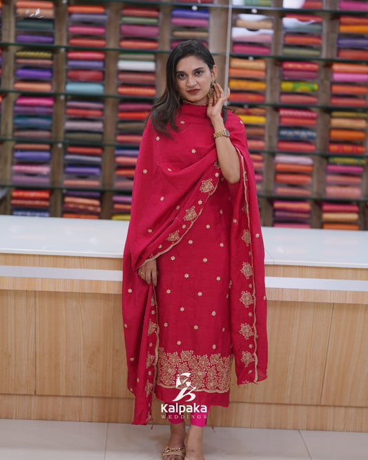 Kashmir silk unstitched salwar set 🌺K3051