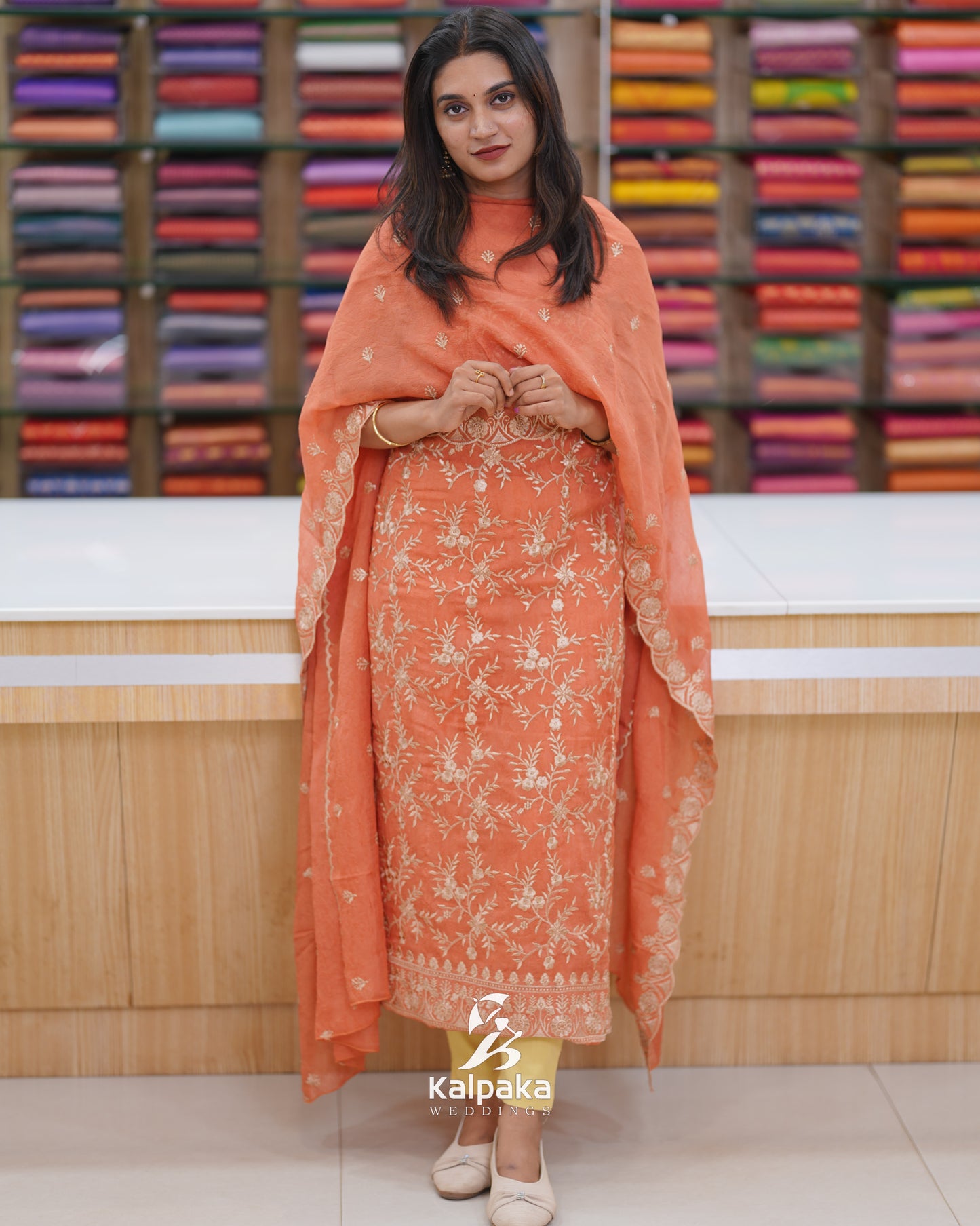 Crushed unstitched salwar set 🪴K3052