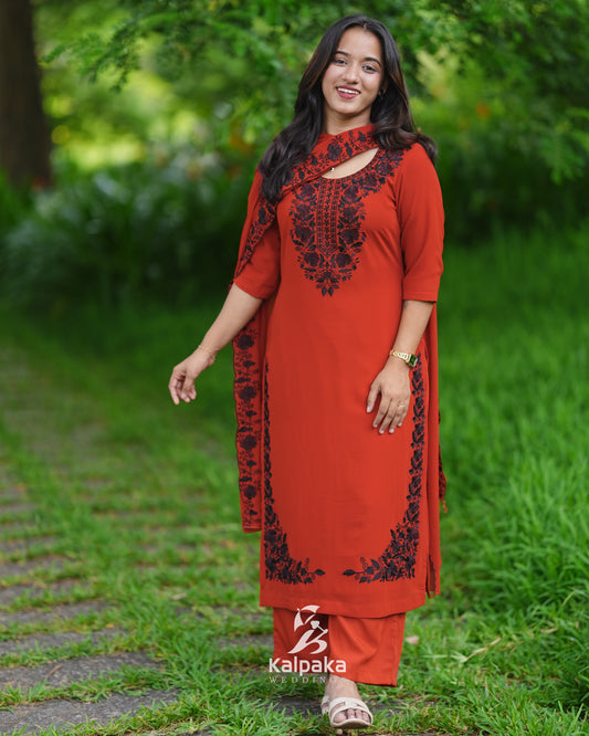 Thread work Georgette Unstitched Salwar set 🔥 🔥  K3064