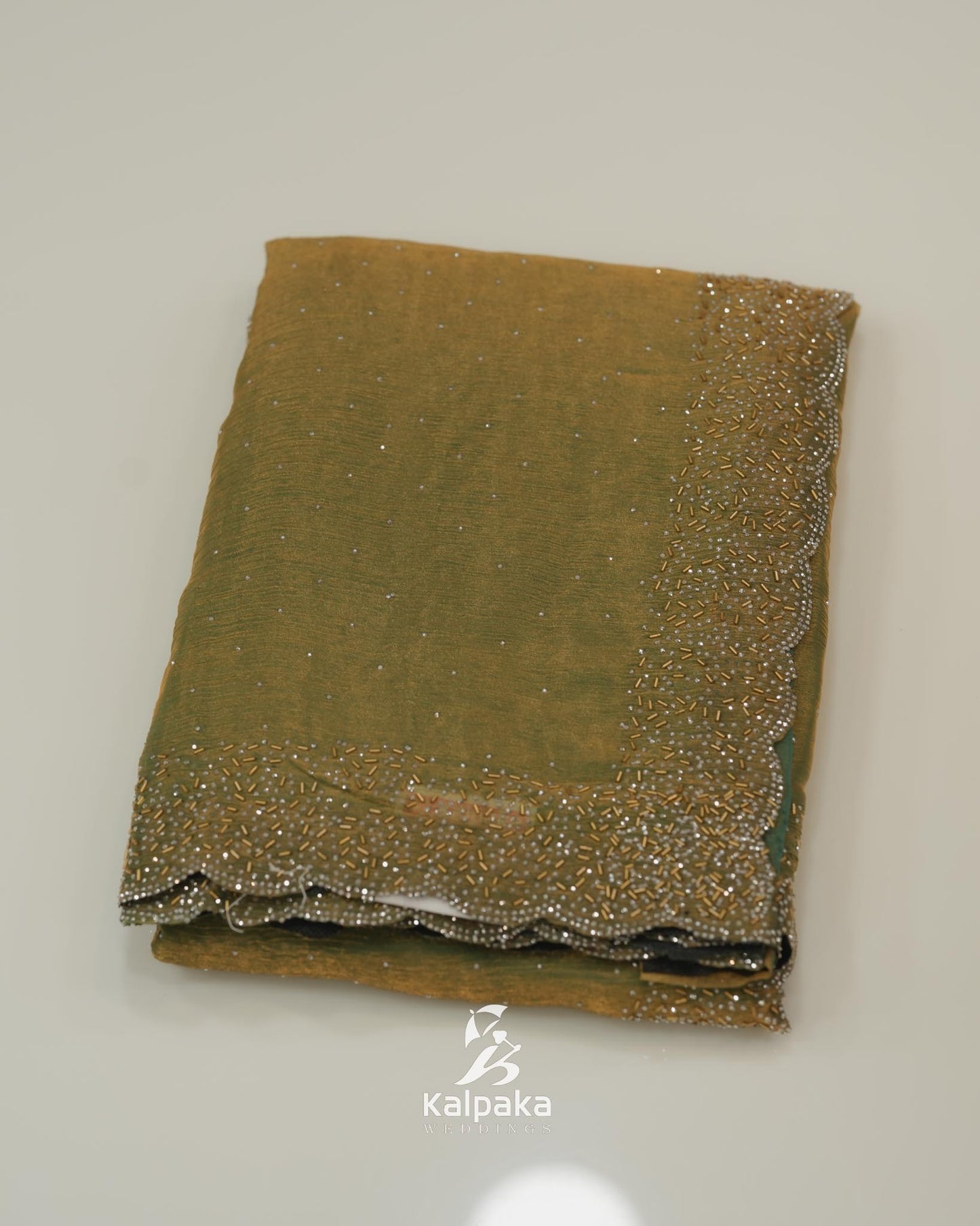 Turquoise blue golden double shade  Fancy Saree with Stone Work Border 🌸