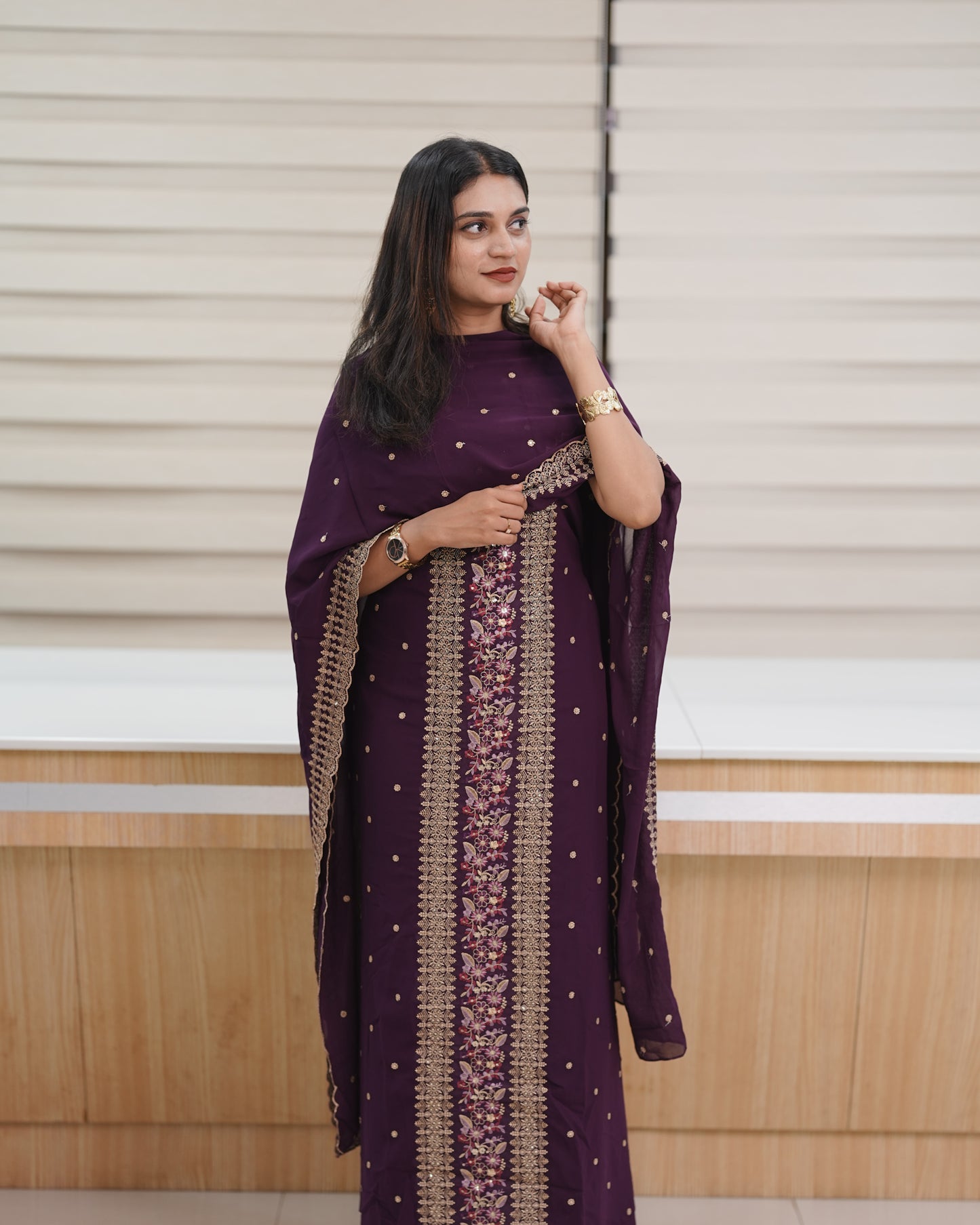 Viscose Georgette -Vertical Panel✨