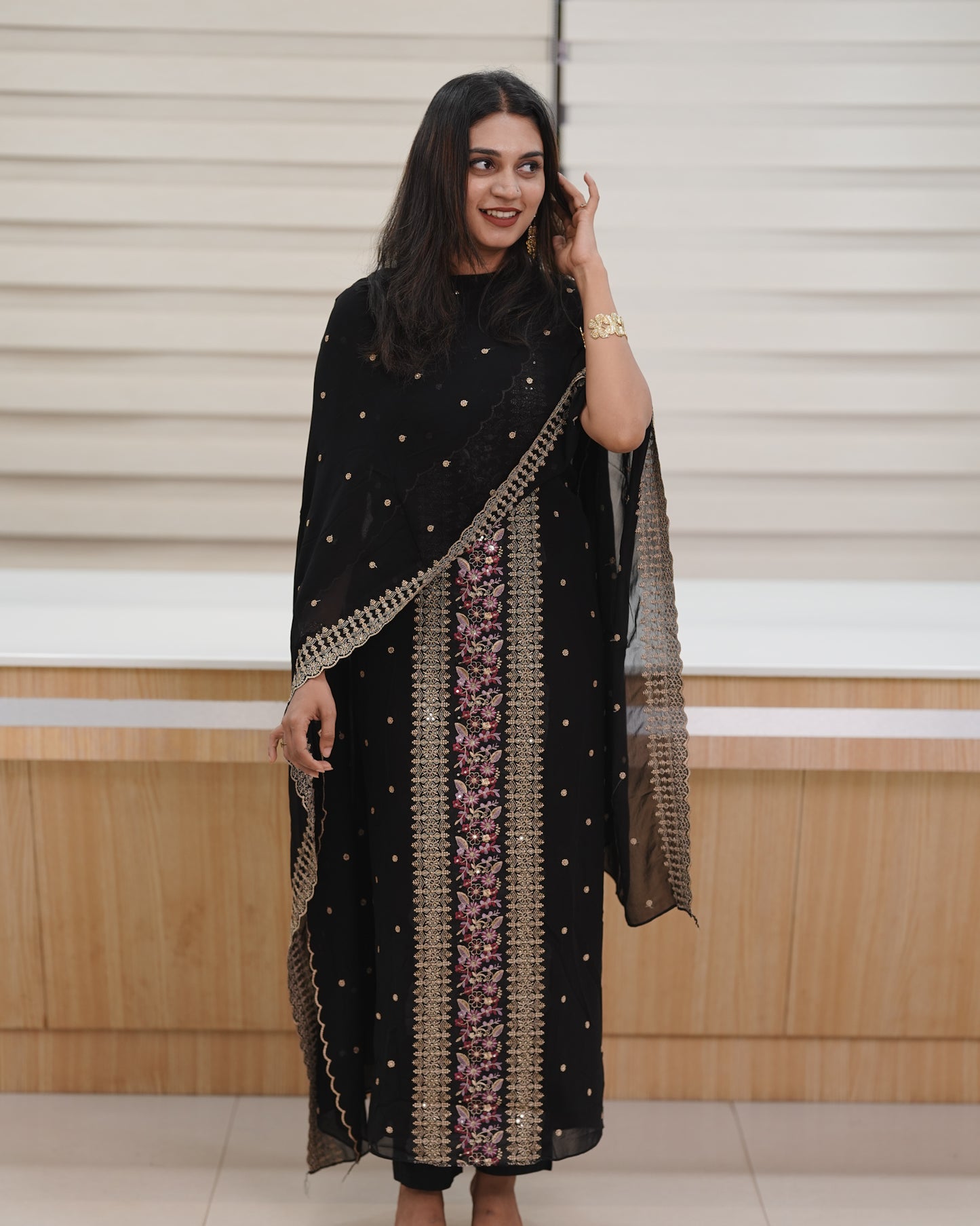 Viscose Georgette -Vertical Panel✨