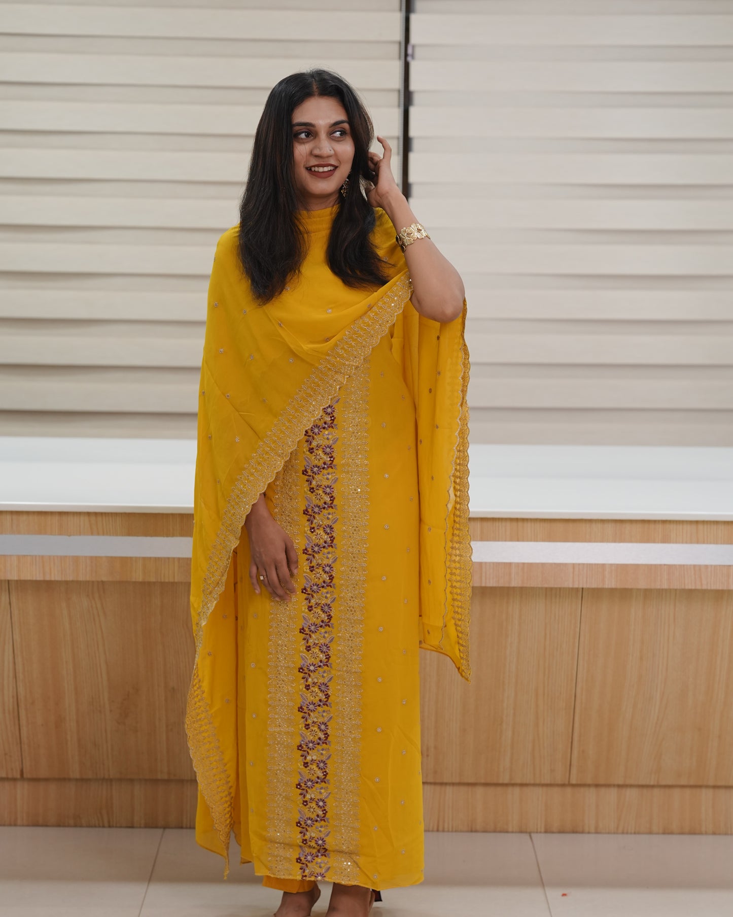 Viscose Georgette -Vertical Panel✨