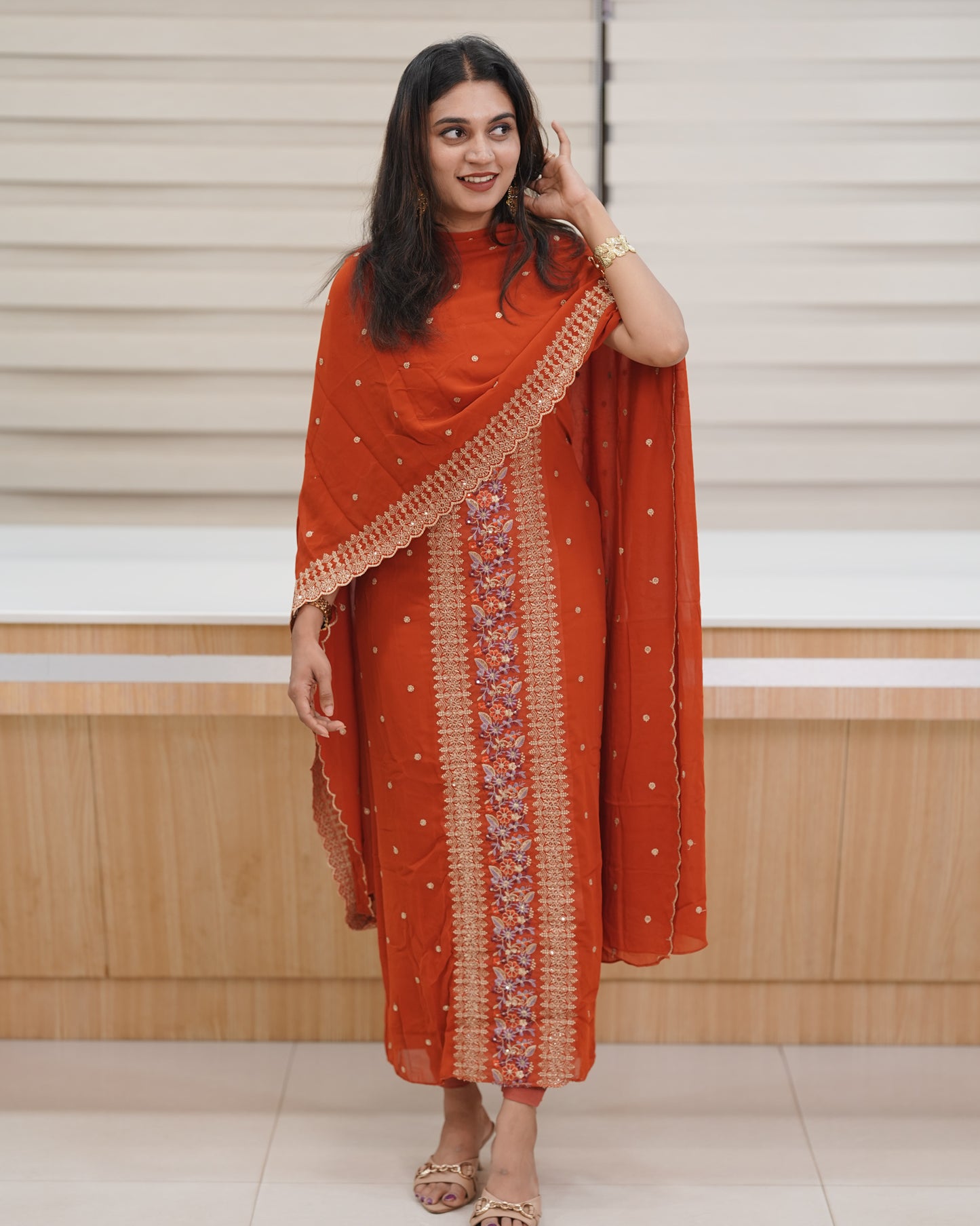 Viscose Georgette -Vertical Panel✨