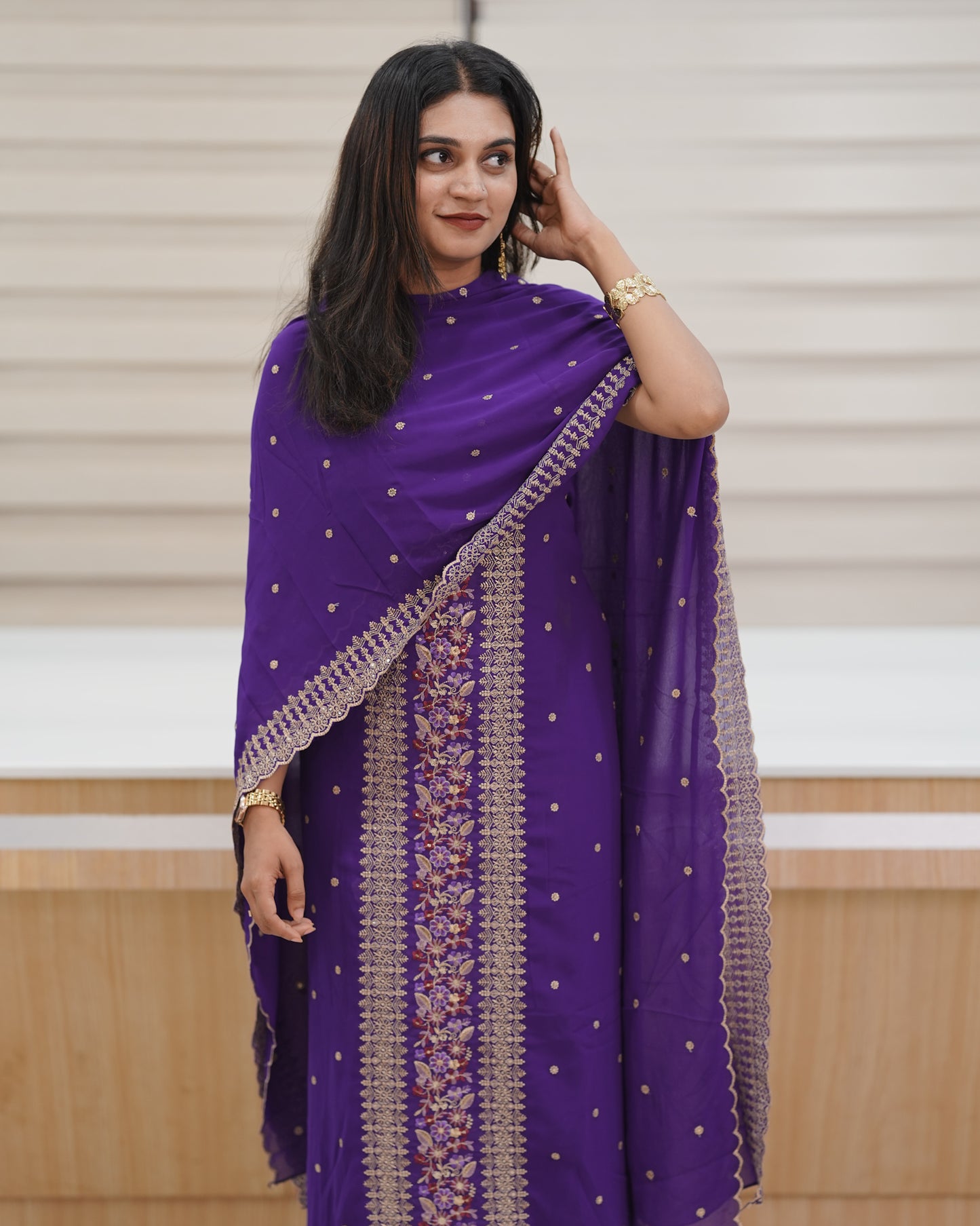 Viscose Georgette -Vertical Panel✨