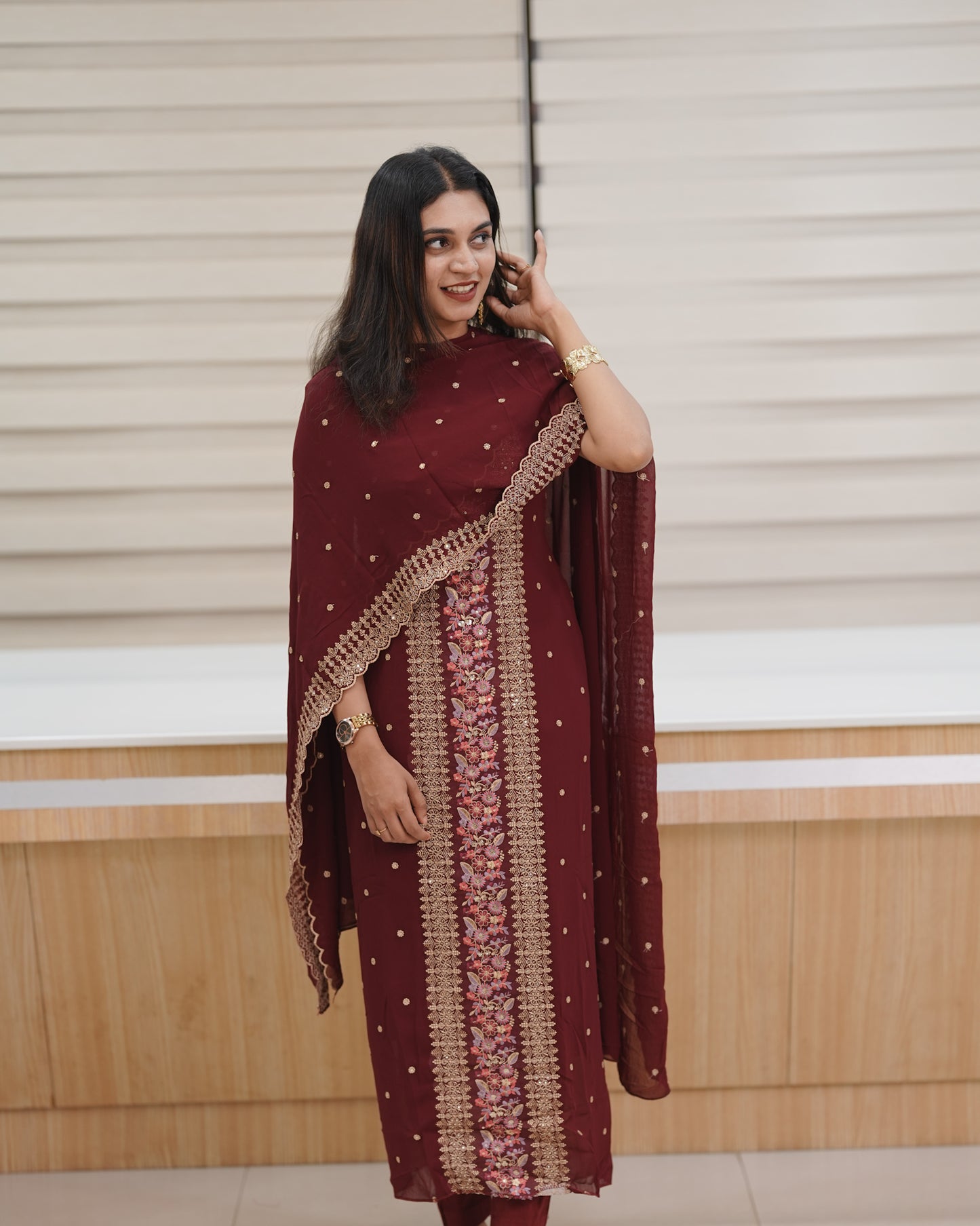 Viscose Georgette -Vertical Panel✨
