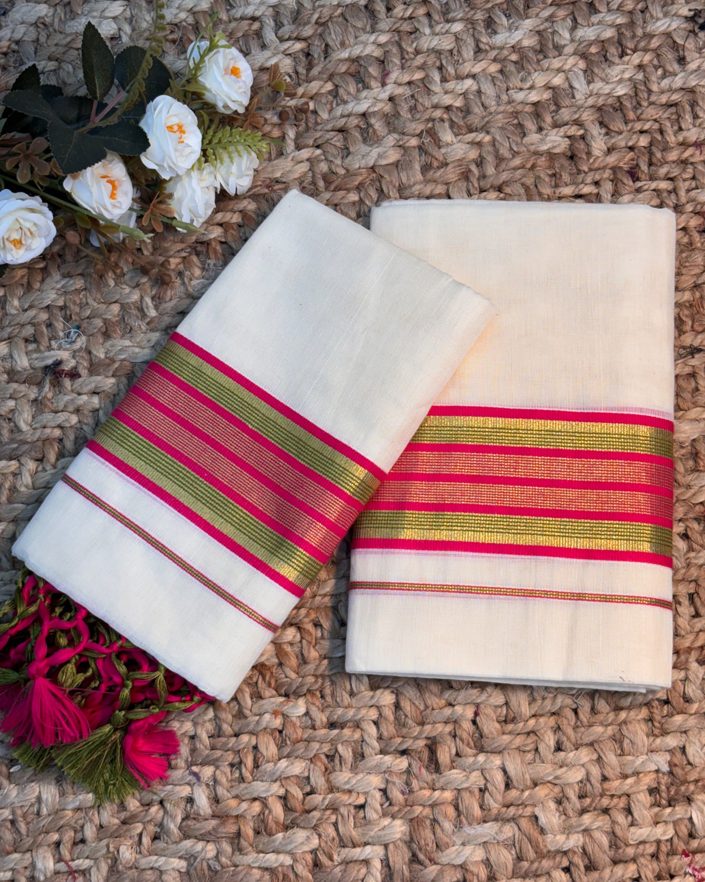 Pink and Green Normal Setmundu 🌼🌼 K5001🌼🌼