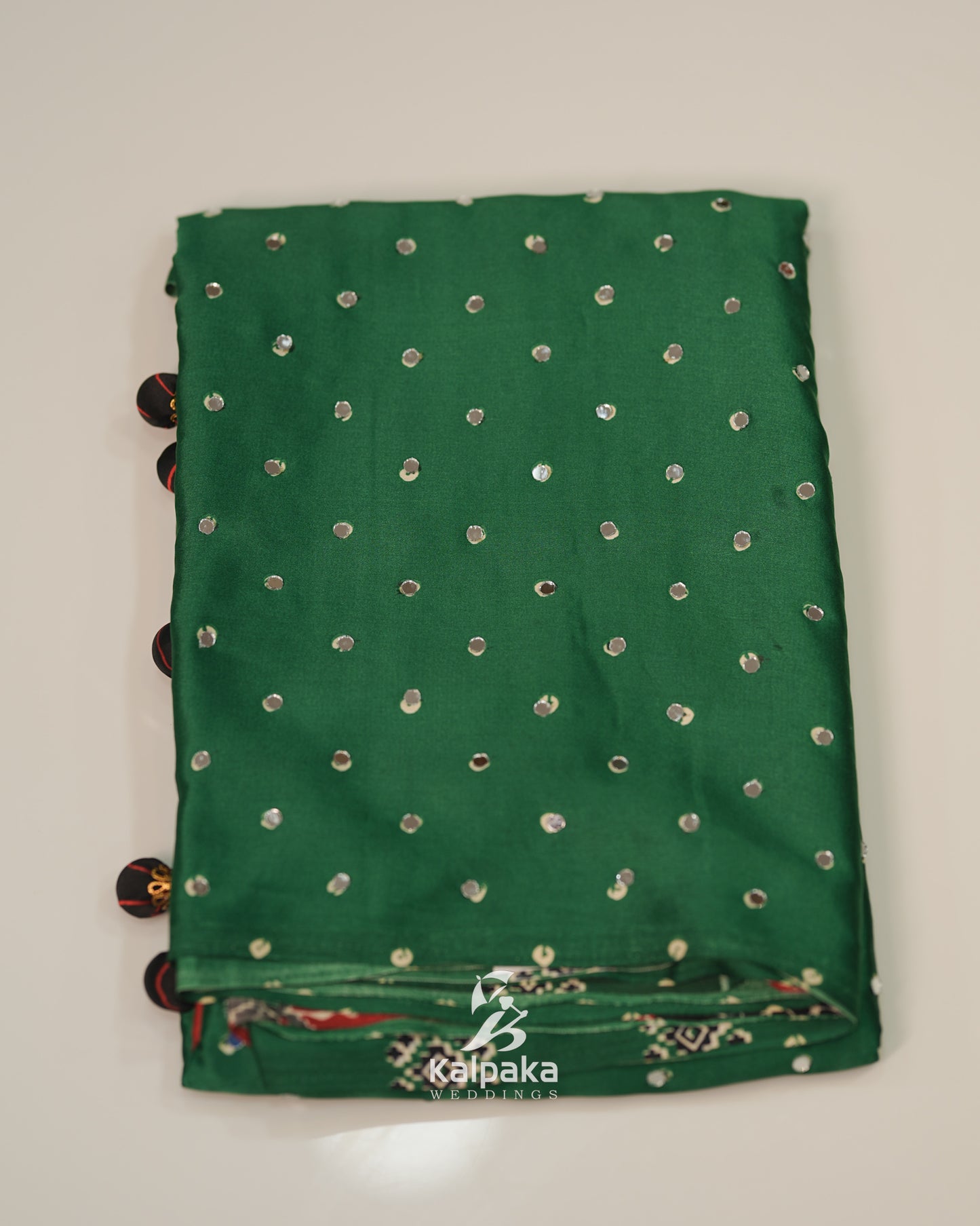 Semi-Modal Saree with Mirror Highlights 🌻
