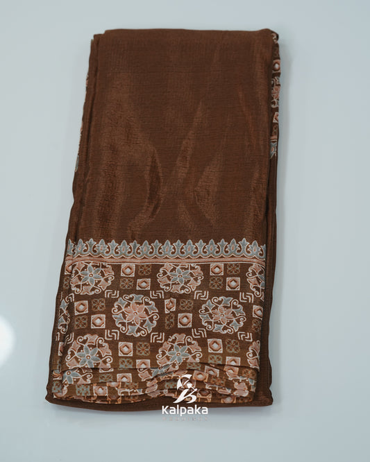 Plain body with printed border saree💫