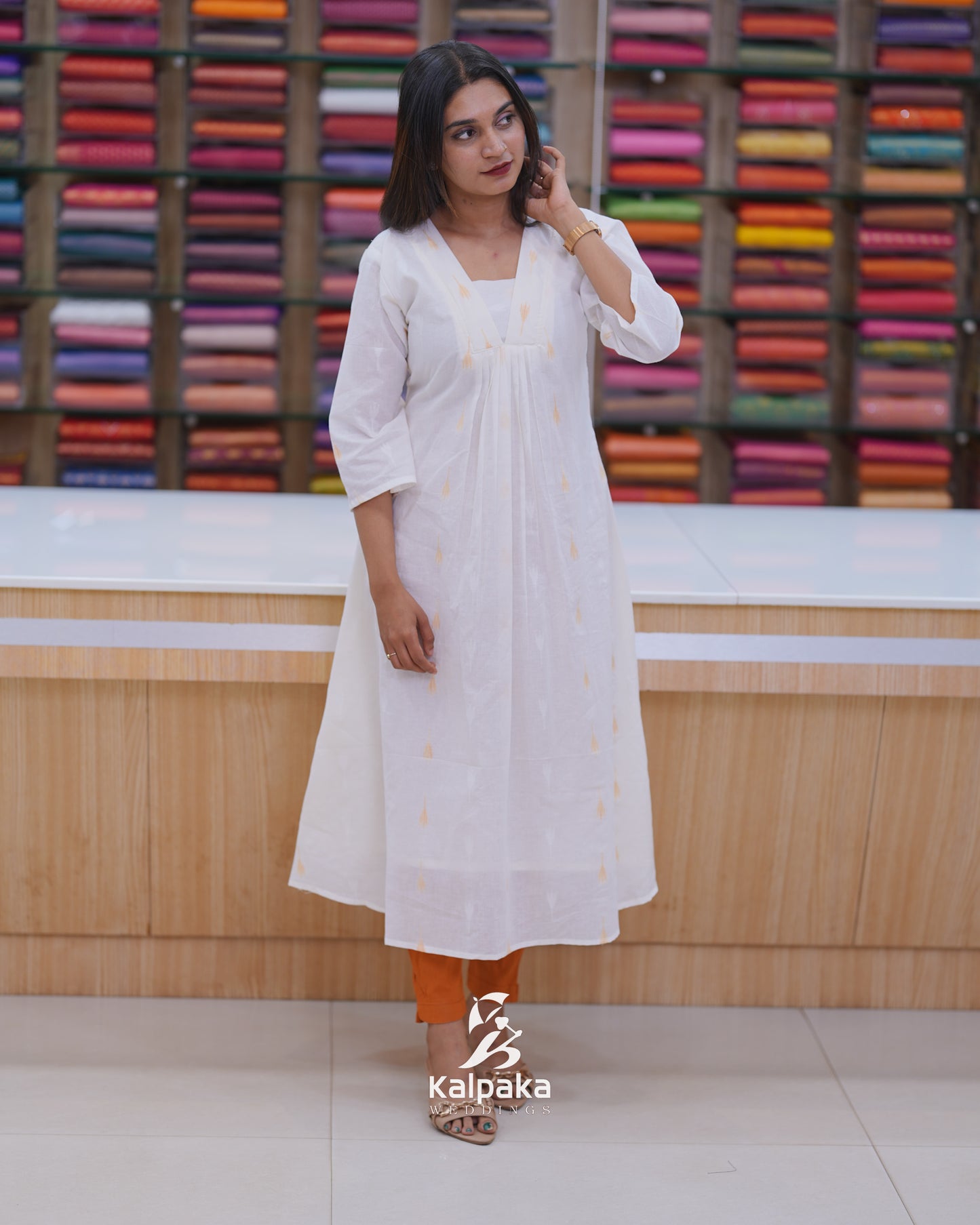 Ikat print A-line Kurtis🌲🌲K4001