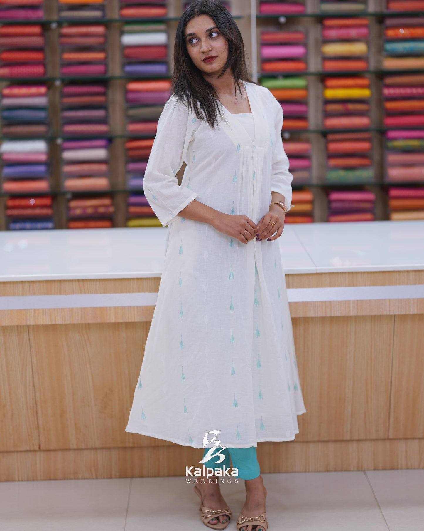 Ikat print A-line Kurtis🌲🌲K4001