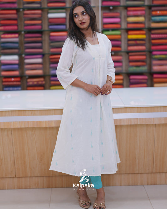 Ikat print A-line Kurtis🌲🌲K4001
