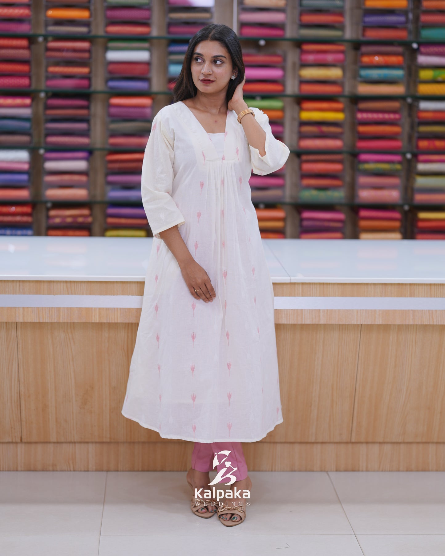 Ikat print A-line Kurtis🌲🌲K4001