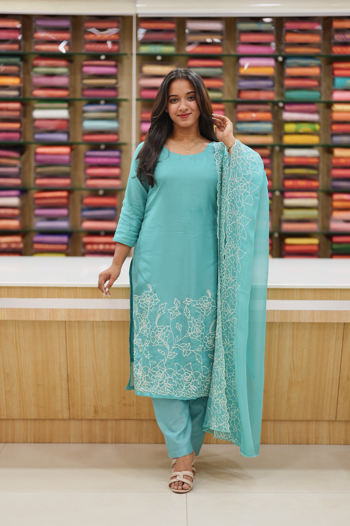 Soft Organza Unstitched salwar set 🌾 K3055