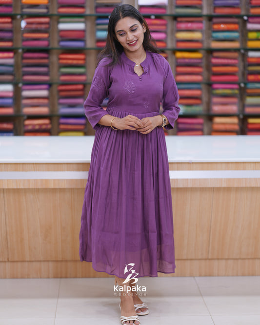 Frock style Pleated kurti  🪻  🪻  K4002