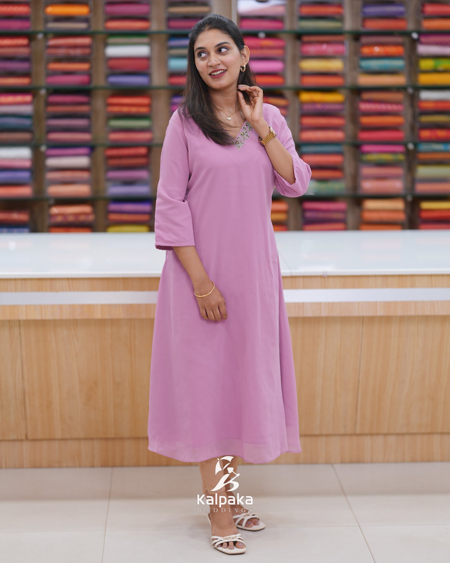 A-Line Georgette Kurta ☁️☁️☁️ K4003