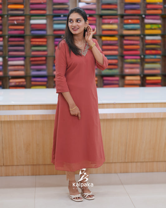 A-Line Georgette Kurta ☁️☁️☁️ K4003