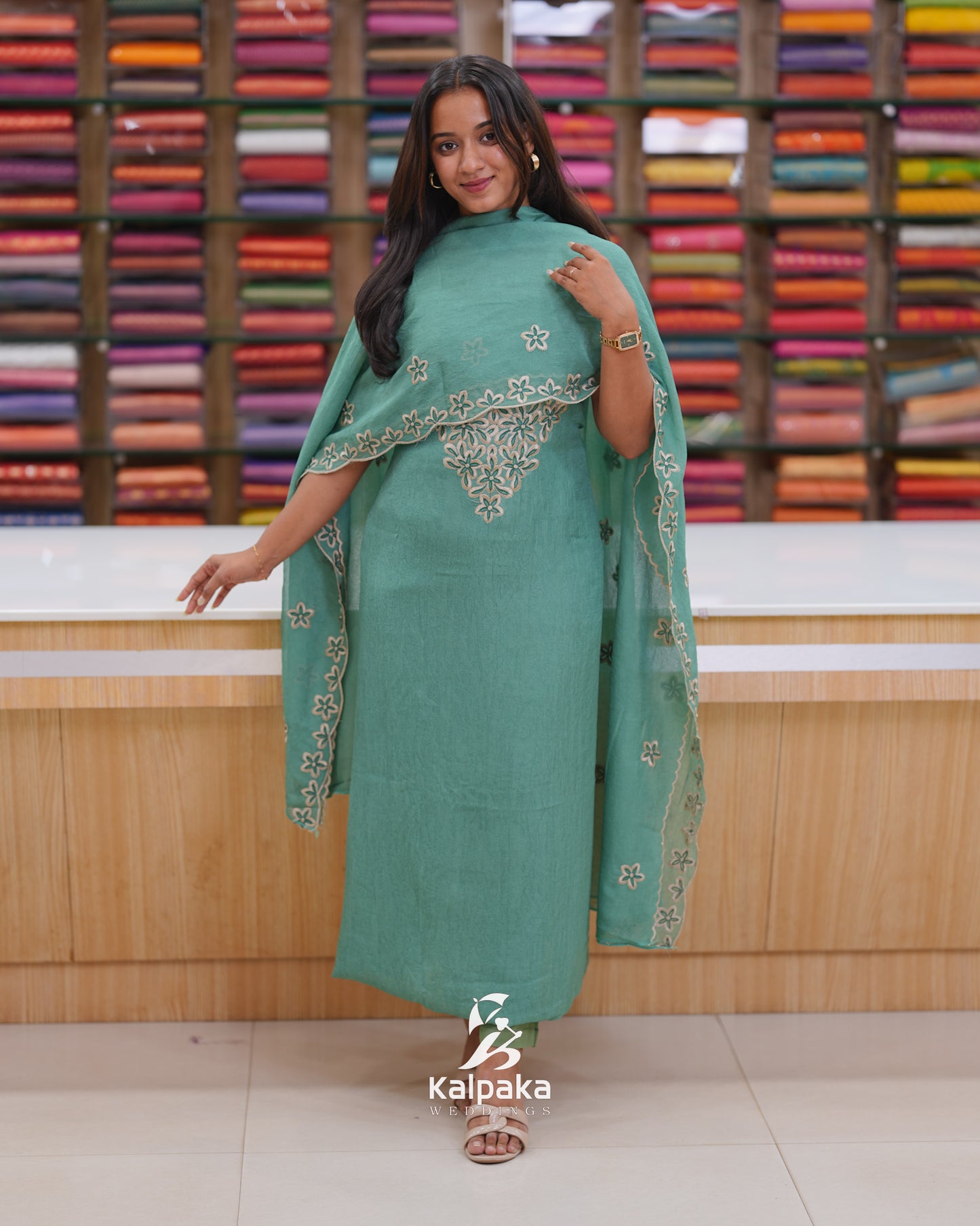 Crushed Unstitched salwar set 🌲🌲 K3058