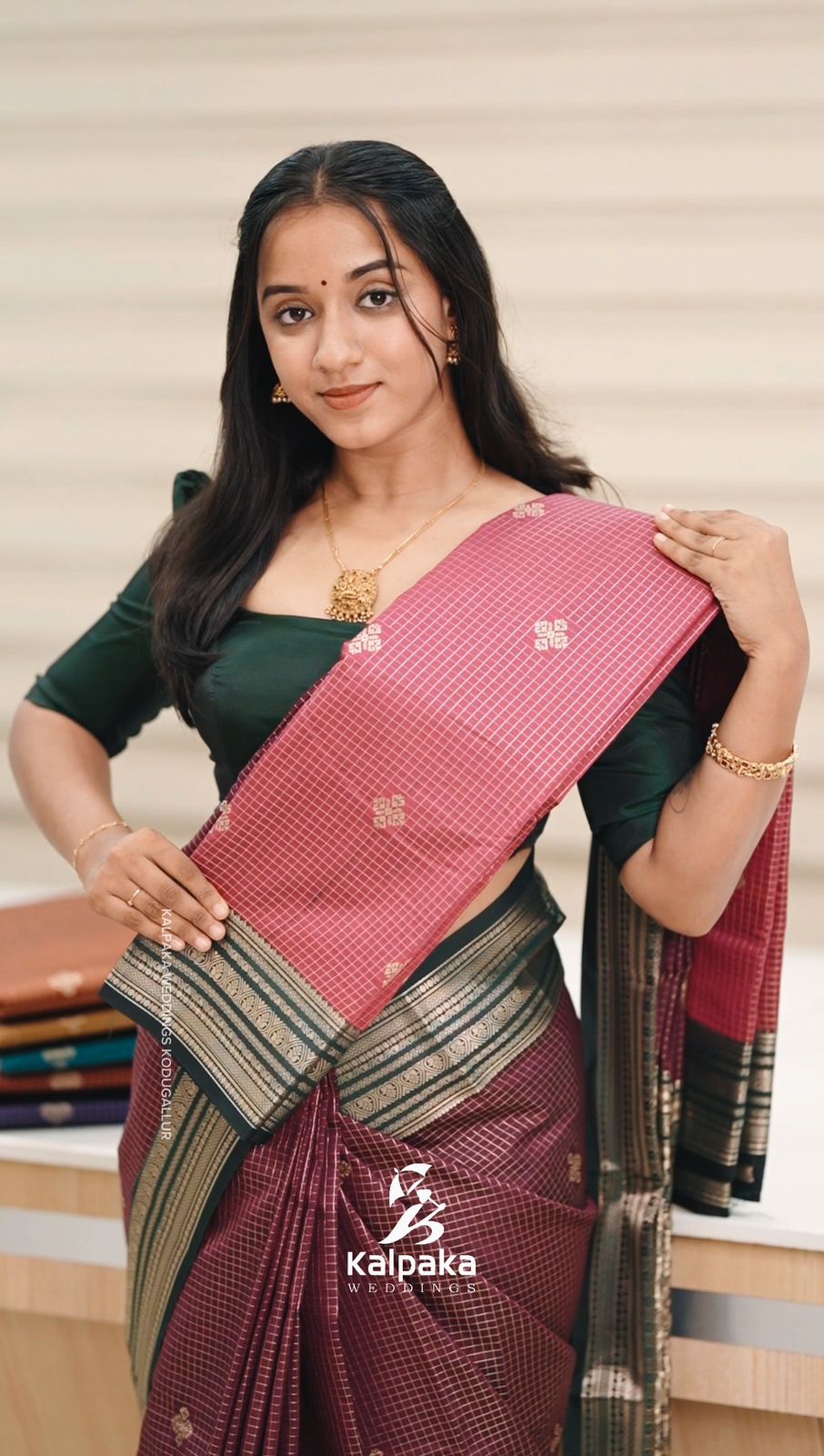 Art silk saree - pink color with contrast border ✨