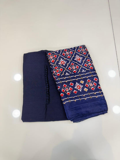 Kashmiri silk Unstitched Salwar set-Mirror dupatta 🔥 K3047