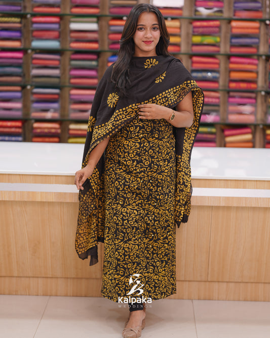 Cotton Bandini unstitched salwar set K3049 🖤