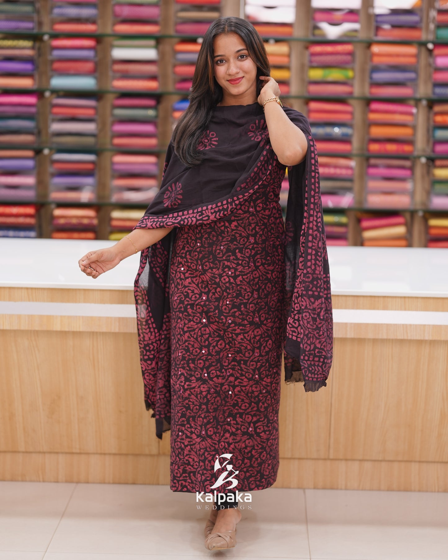 Cotton Bandini unstitched salwar set K3049 🖤