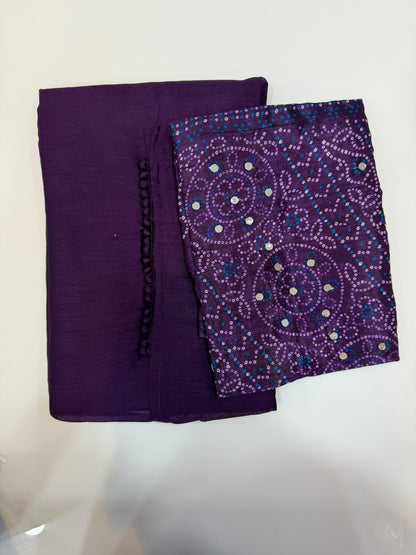 Kashmiri silk Unstitched Salwar set-Mirror dupatta 🔥 K3047