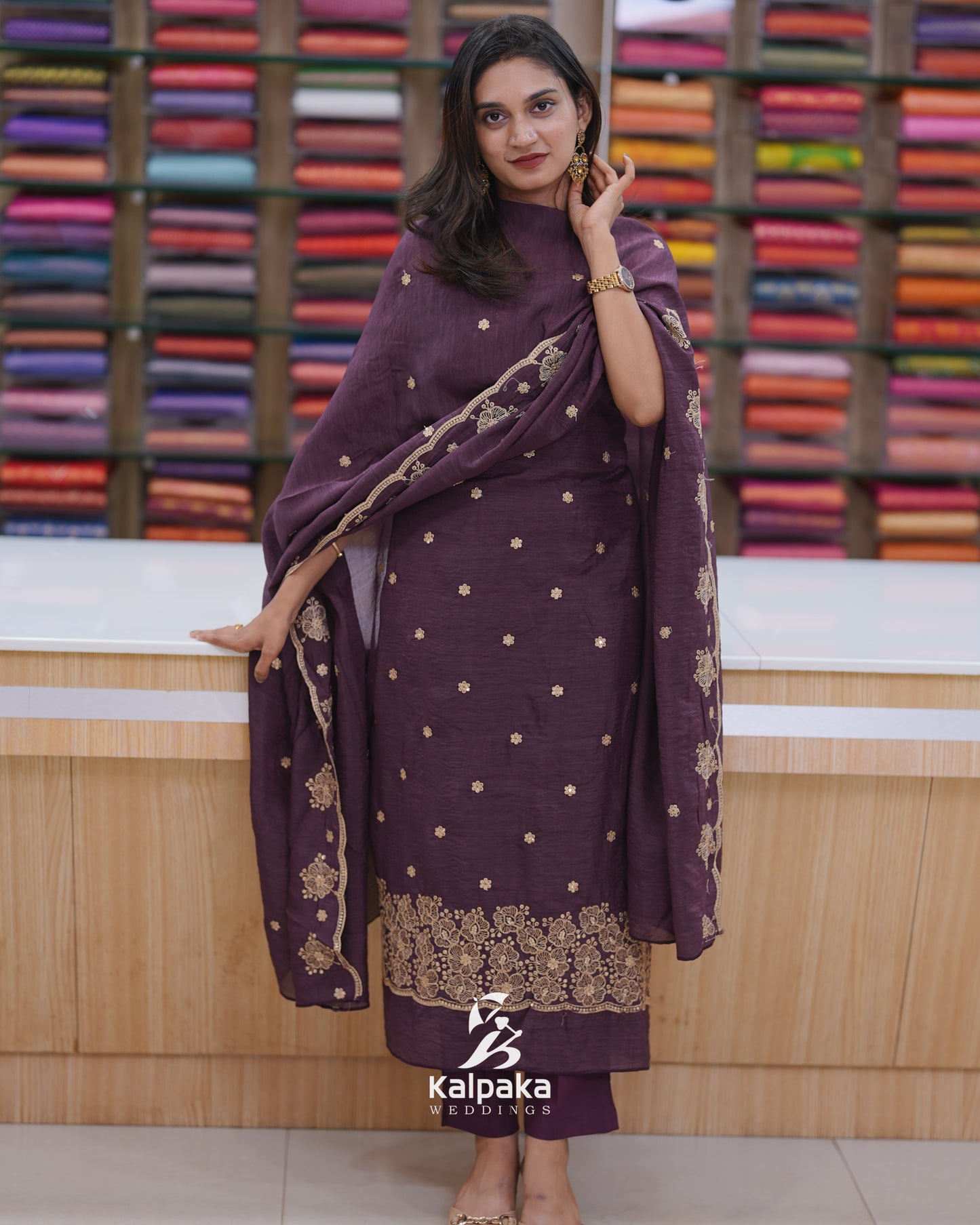 Kashmir silk unstitched salwar set 🌺K3051