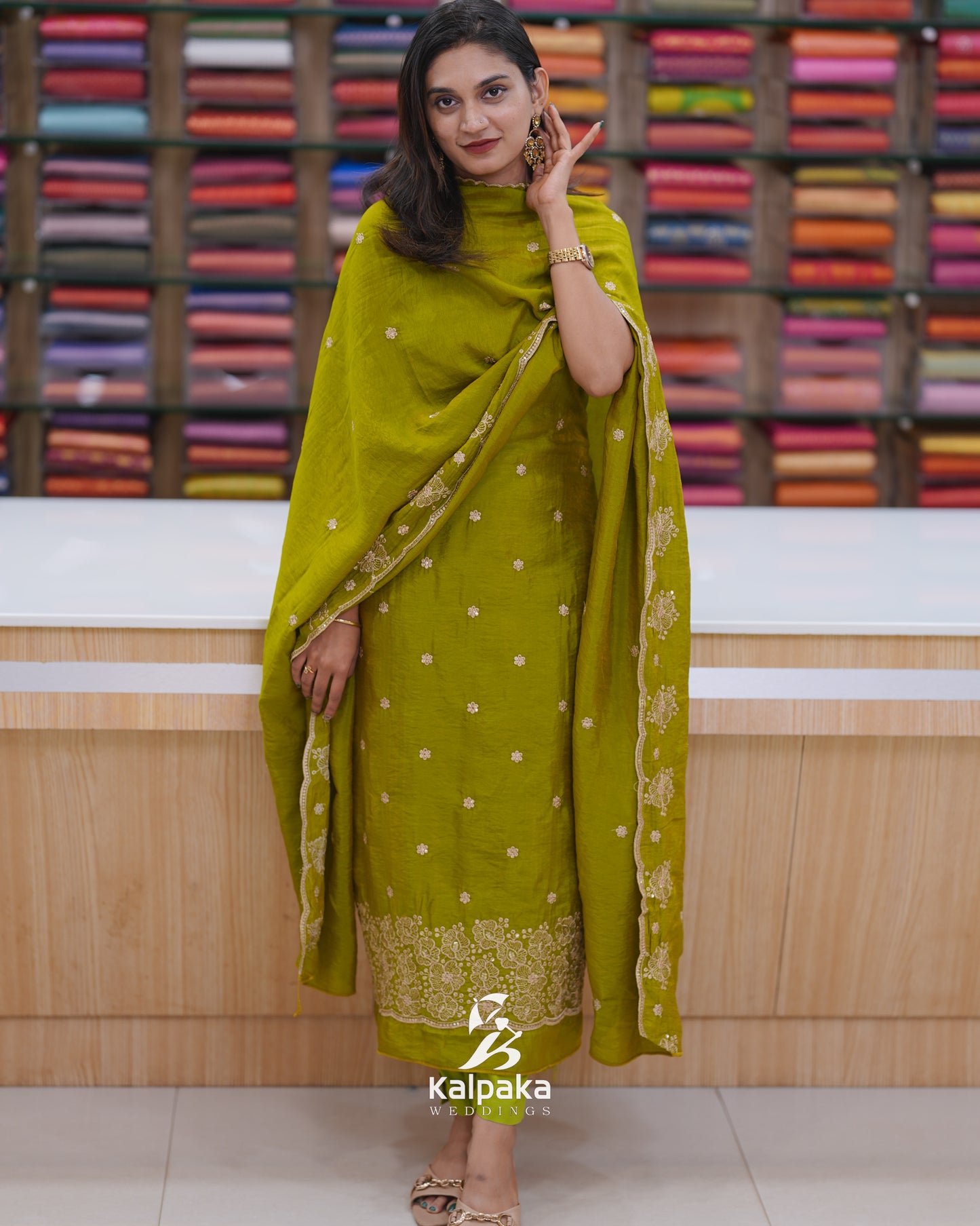 Kashmir silk unstitched salwar set 🌺K3051