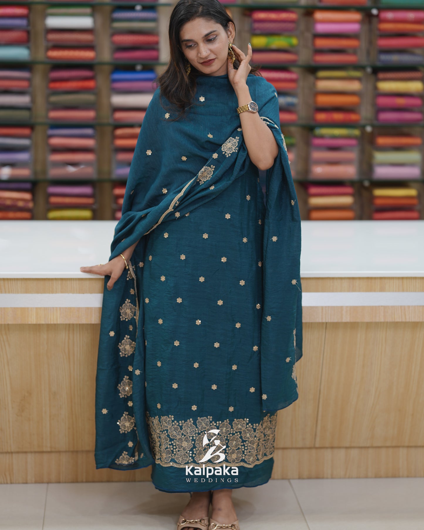 Kashmir silk unstitched salwar set 🌺K3051