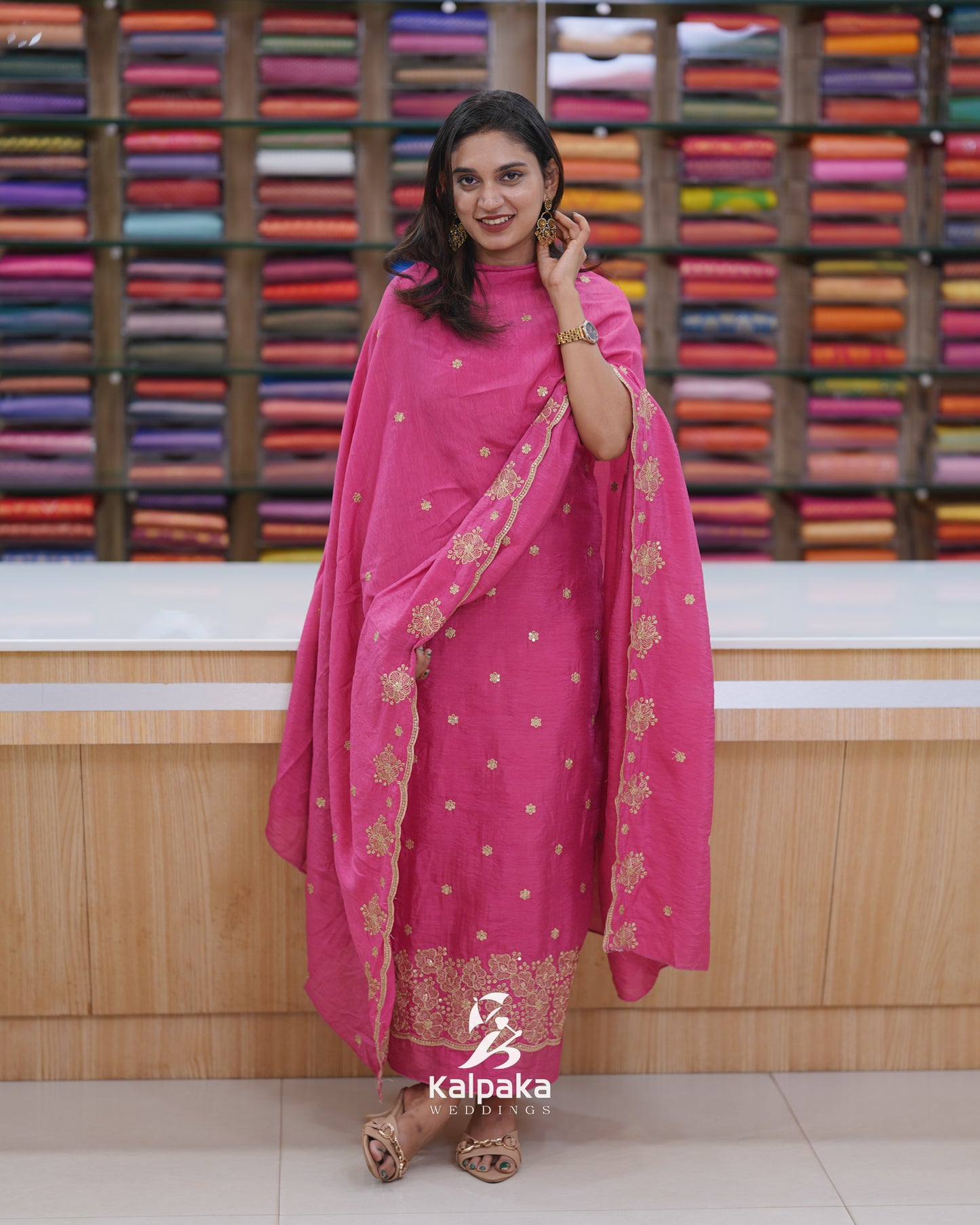 Kashmir silk unstitched salwar set 🌺K3051
