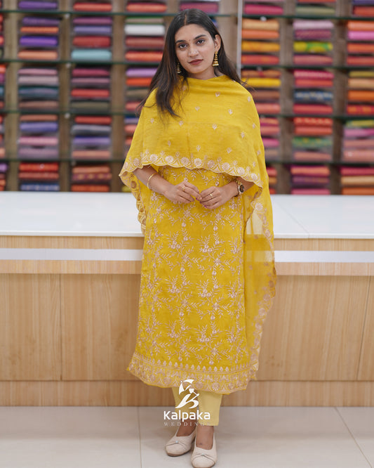 Crushed unstitched salwar set 🪴K3052