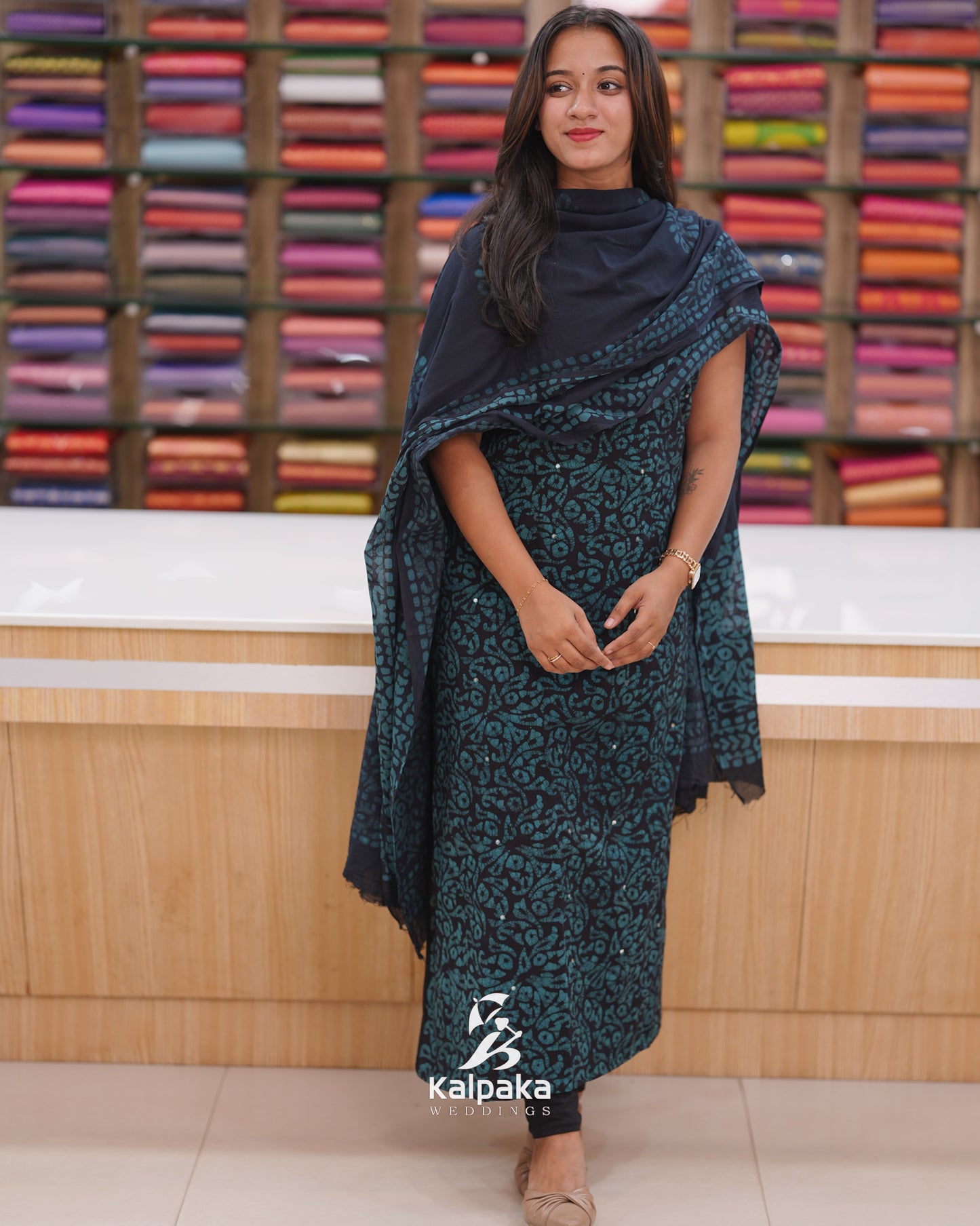 Cotton Bandini unstitched salwar set K3049 🖤